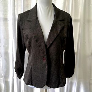 Auliné Collection Women's Casual Work Knit Blazer- Heather Charcoal